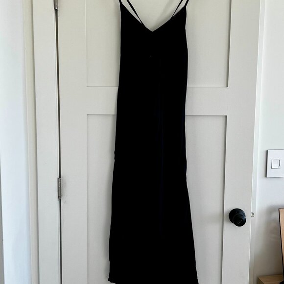 Tie Back Maxi Slip Dress Black Size XS - Picture 3 of 7